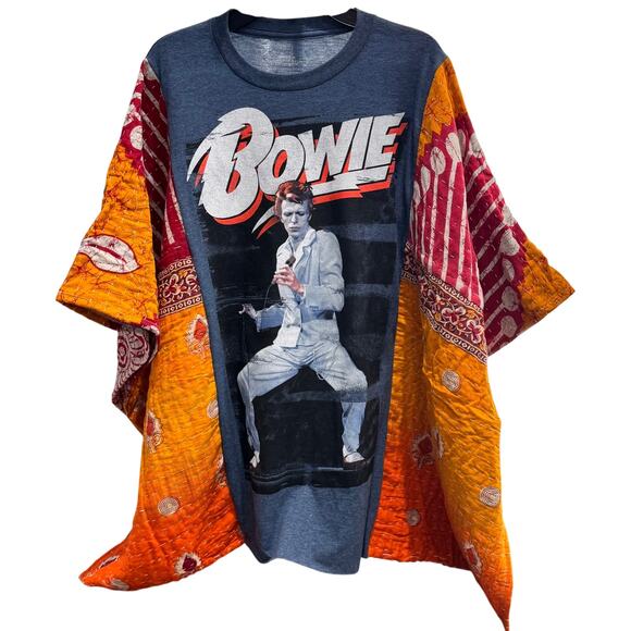 David Bowie Kantha poncho One-Size fits S-3X - Picture 1 of 1